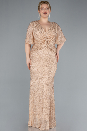 Abendkleid in Übergröße Lang Gold ABU4542