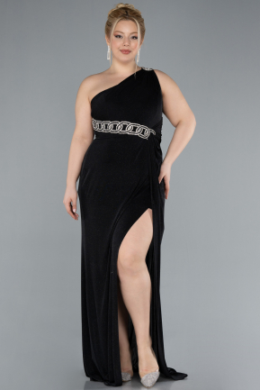 Abendkleid in Übergröße Lang Schwarz ABU4601