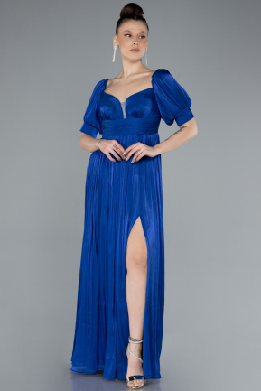 Abschlusskleid Lang Chiffon Sächsischblau ABU4657