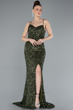 Abendkleid Lang Khaki ABU4681