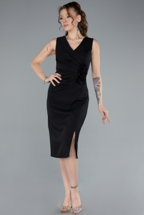 Abendkleid Midi Schwarz ABK2264