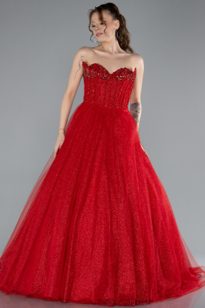 Abendkleid Lang Rot ABU4689