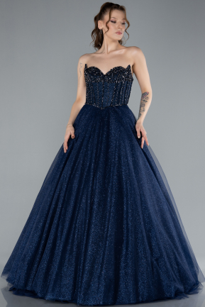 Abendkleid Lang Marineblau ABU4689