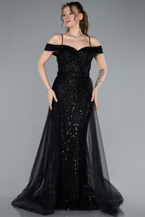 Abendkleid Lang Schwarz ABU4708