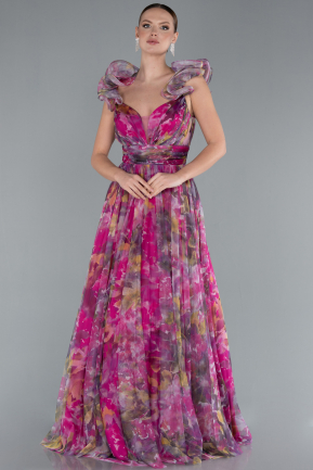 Abendkleid Lang Fuchsie ABU4740