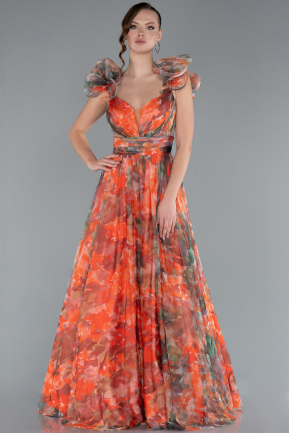 Abendkleid Lang Orange ABU4740