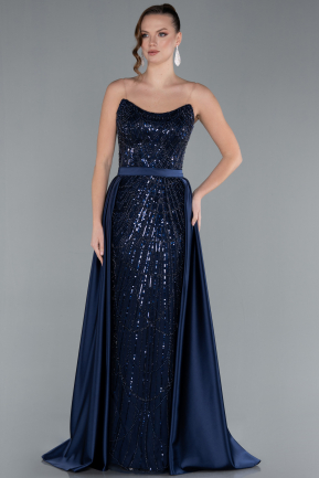 Abendkleid Lang Marineblau ABU4745