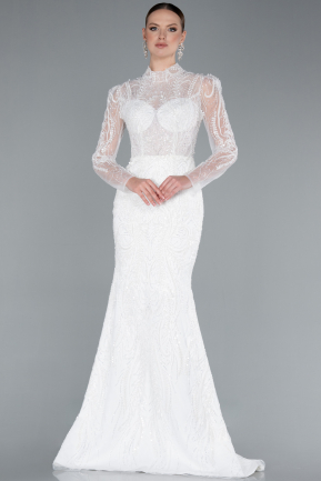 Hochzeitskleider Lang Weiß ABG105