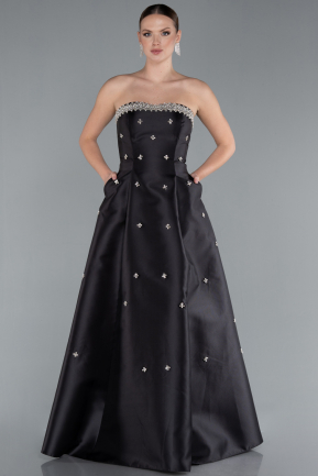 Abendkleid Lang Schwarz ABU4743