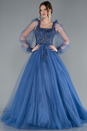 Designer Abendkleid Lang Indigo ABU2791