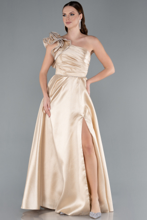 Abendkleid Lang Beige ABU4782