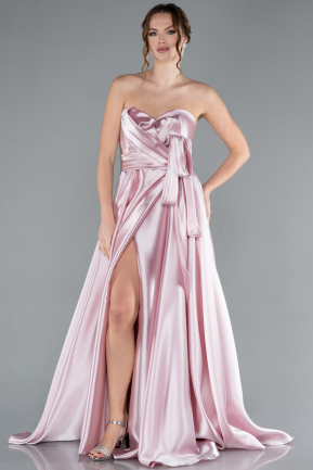 Abendkleid Lang Satin Puder ABU4774