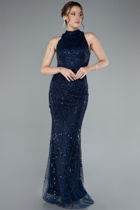 Abendkleid Lang Marineblau ABU4791