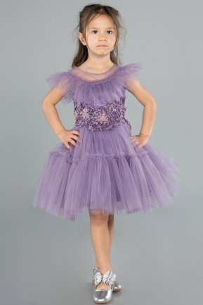 Abendkleid für Kinder Kurz Lavendel ABK2067