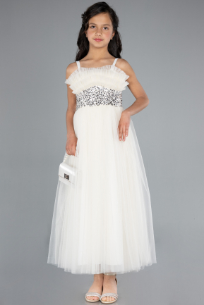 Abendkleid für Kinder Lang Weiß ABU4830