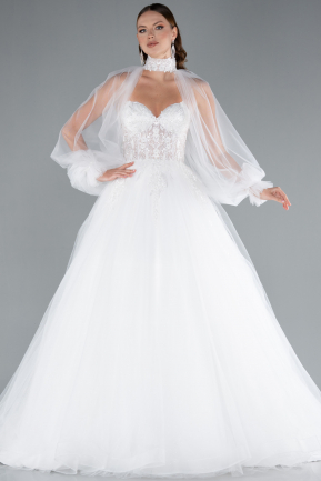 Brautkleid in Großen Größen Lang Weiß ABG148