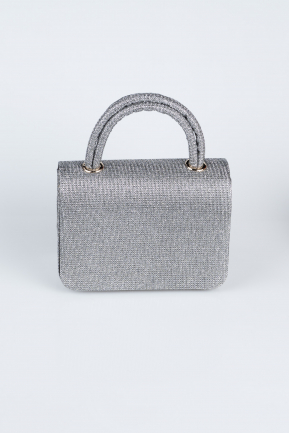 Abendtasche Glitzernd Platin KC264