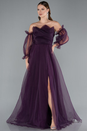 Violett dunkel Abendkleid Lang ABU2076