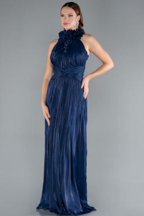 Abendkleid Lang Chiffon Marineblau ABU4811