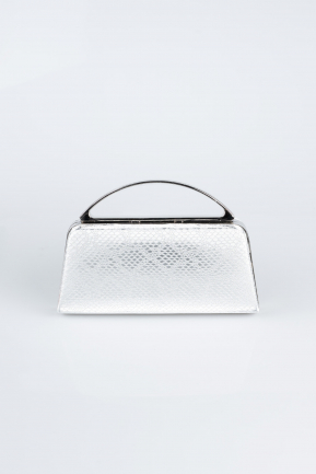 Abendtasche Gemustert Silber V349