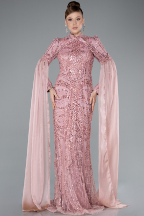 Hijab-Abendkleid Lang Puder ABU4930