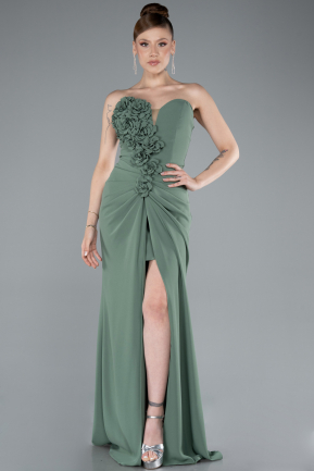 Khaki Abendkleid Lang ABU4213