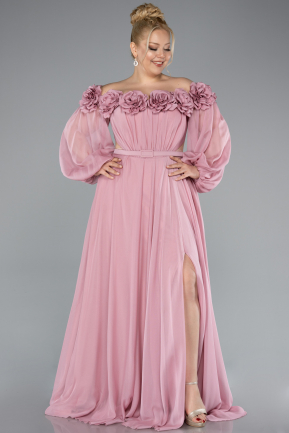 Puder Abendgarderobe İn Großen Größen Chiffon Lang ABU4131