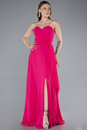 Abschlusskleid Lang Chiffon Fuchsie ABU4965