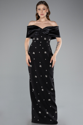 Standesamtkleid Lang Schwarz ABU4973