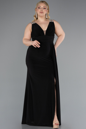 Abendkleid in Übergröße Lang Schwarz ABU4968