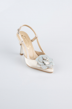 Party-Schuhe Satin Hautfarben MJ9005