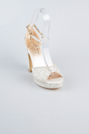 Party-Schuhe Steinbesetzt Weiß MJ9007