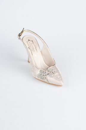 Gold Party-Schuhe Laserschnitt MJ4101