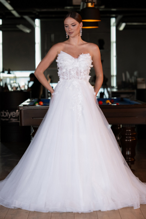 Hochzeitskleider Lang Weiß ABG135