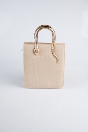 Abendtasche Leder Hautfarben KC143