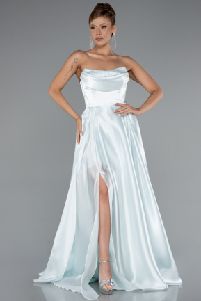 Standesamtkleid Lang Satin Minzgrün ABU5064