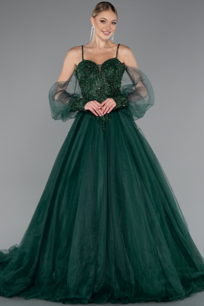 Smaragdgrün Designer Abendkleid Lang ABU2789