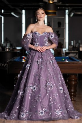 Designer Verlobungskleid Lang Lavendel ABU5074