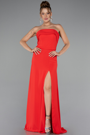 Abschlusskleid Lang Chiffon Rot ABU5108