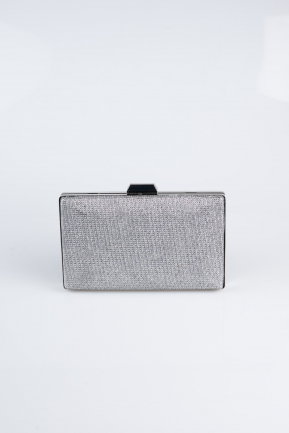 Abendtasche Glitzernd Platin SH801