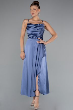 Partykleid Midi Satin Indigo ABK1586