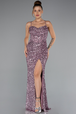 Puder Abendkleid Schuppig Lang ABU4842