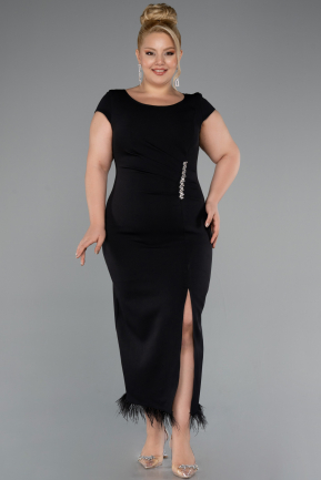 Schwarz Partykleid İn Übergröße Midi ABK2340
