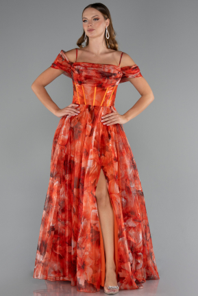 Orange Abendkleid Lang ABU5133
