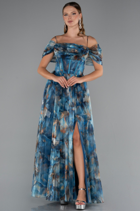 Petrolgrün Abendkleid Lang ABU5133