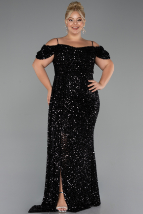 Abendkleid in Übergröße Lang Schwarz ABU5232