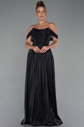Partykleid Lang Chiffon Schwarz ABU5283