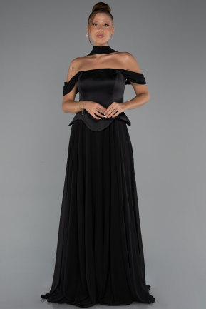 Abendkleid Lang Chiffon Schwarz ABU5327