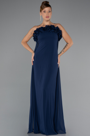 Abschlusskleid Lang Chiffon Marineblau ABU5351