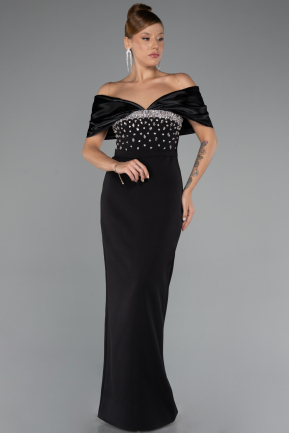Standesamtkleid Lang Schwarz ABU5352